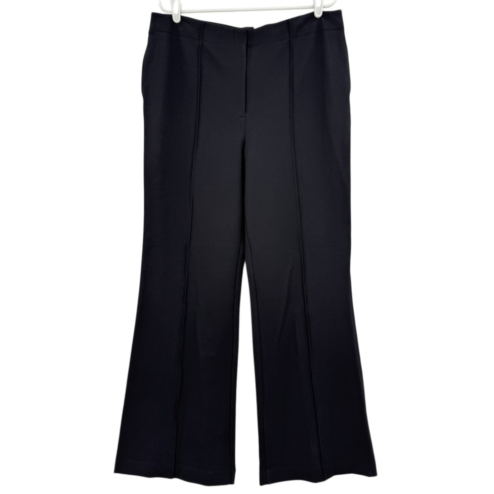 Liz Claiborne Women's Flare Leg Black Trouser 4-Way Stretch Knit Size 16 NWT
